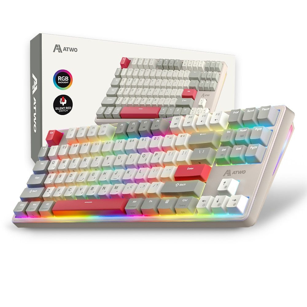 에이투 에이투 KEY5 RETRO 키5 레트로 저소음 적축 텐키리스 유선 게이밍 키보드 기계식 매크로 맥호환