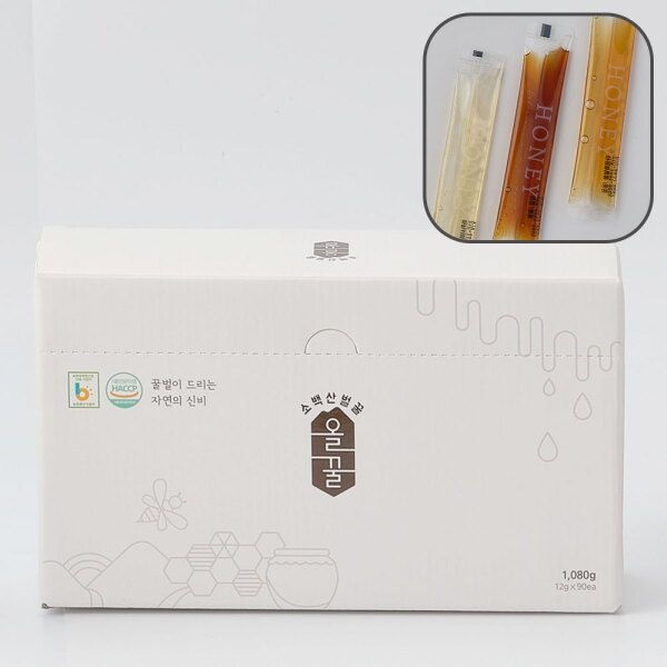 [알뜰총각] 영주 산지직송 소백산올꿀 100% 천연 스틱세트 3종 90개입(아카시아,밤나무,야생화 각 30개)