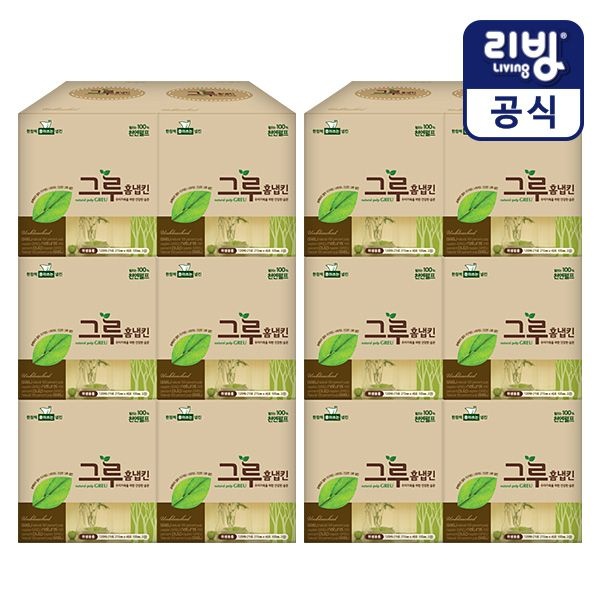 삼정펄프 [하프클럽]그루 무표백 홈냅킨 120매 6입x2개/화장지/티슈