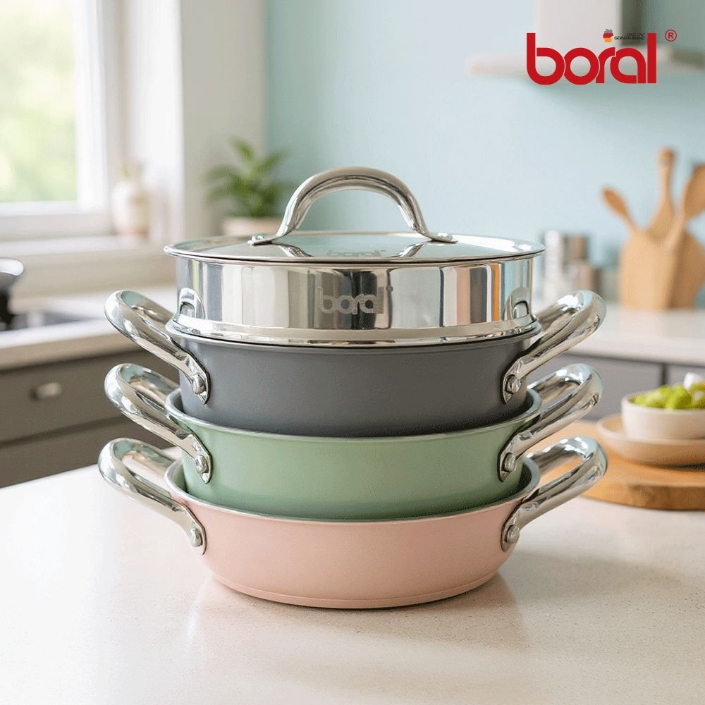 보랄 더 셰프 스택쿡 냄비세트 22cm 전골 양수 곰솥 멀티 찜기 BR-SQ2005P