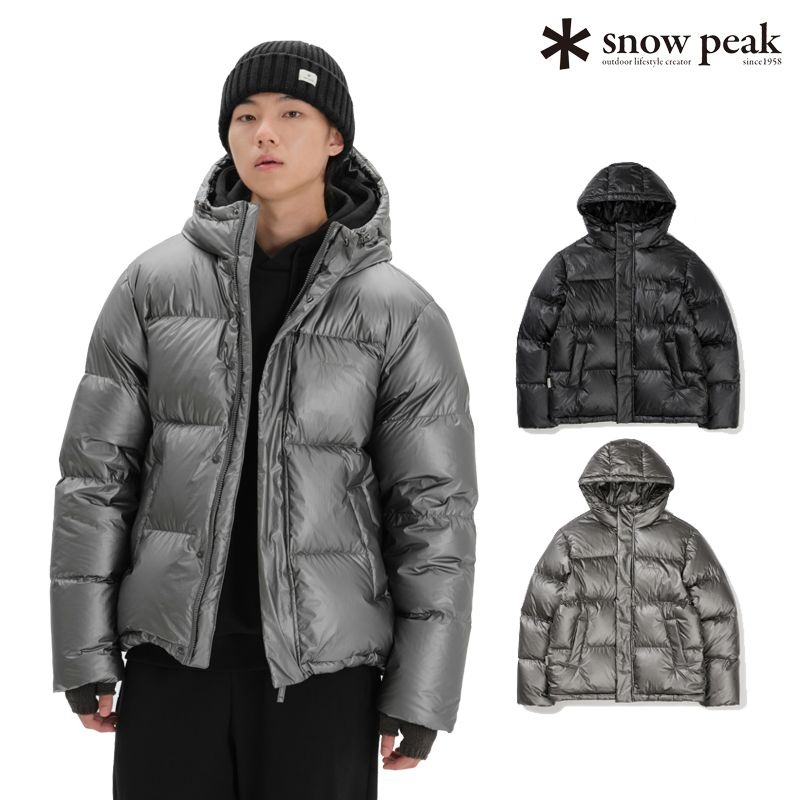 [롯데백화점] 스노우피크 어패럴 [최초가:369,000원] 글로시 후드 푸퍼 다운 자켓 캠핑룩 패딩 S24WMTDJ22_BS_L LE1220180558