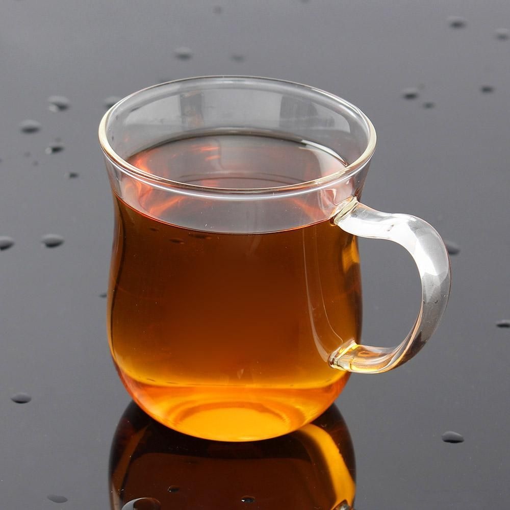 Well (로하티)커브라인 내열 유리컵 홈카페 손잡이 주