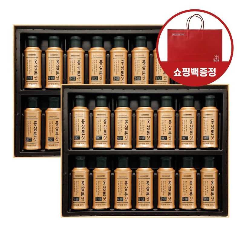 한국인삼공사 정관장 홍삼톤샷 50mlX14병X2개 + 쇼핑백 증정