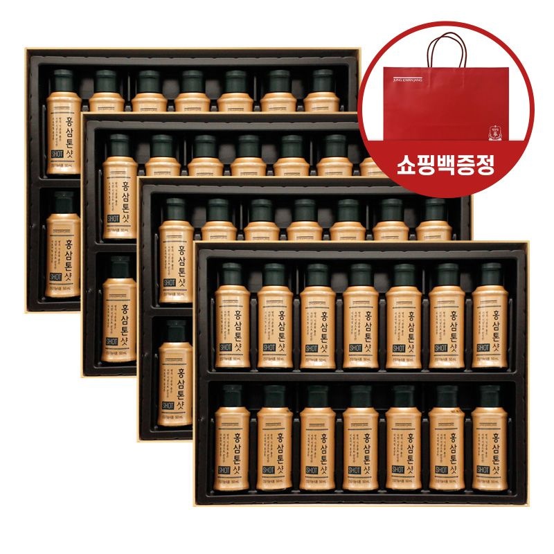 한국인삼공사 정관장 홍삼톤샷 50mlX14병X4개 + 쇼핑백 증정