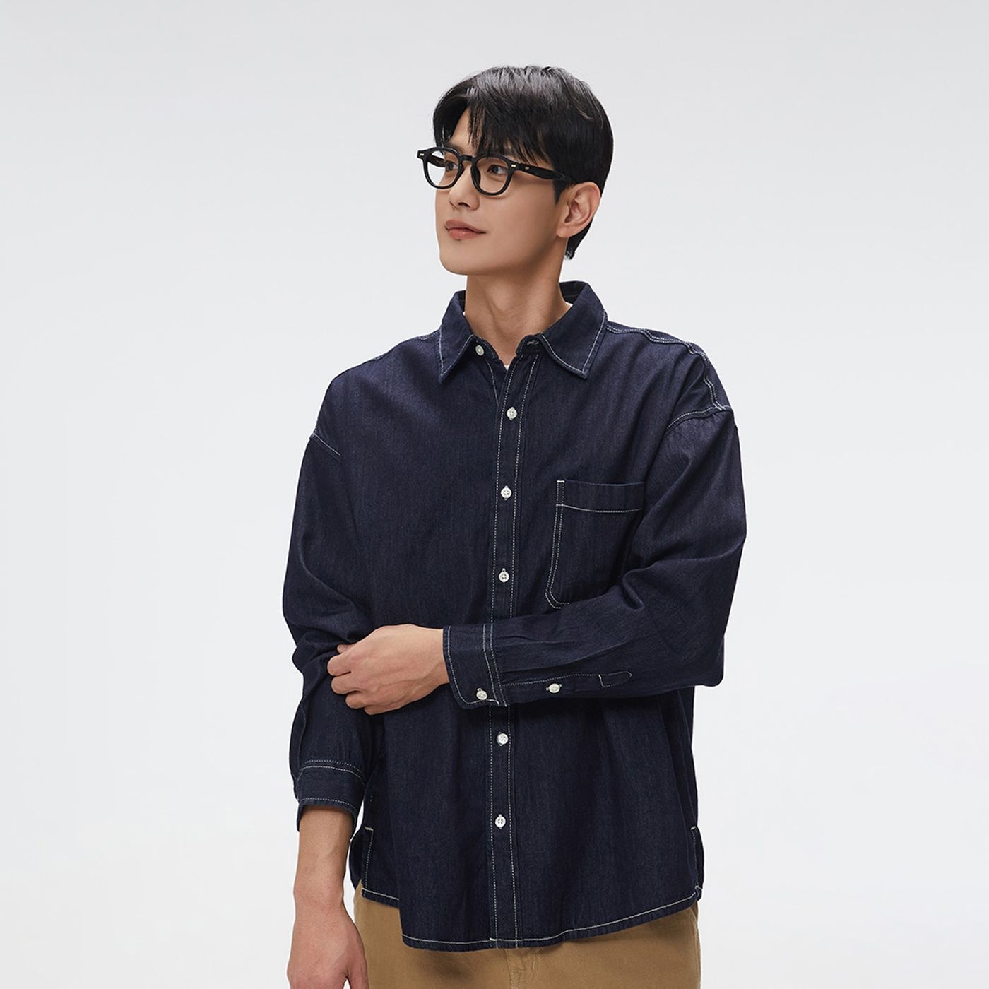 [스파오][정상가39900원]데님 오버핏 셔츠 : 롯데ON