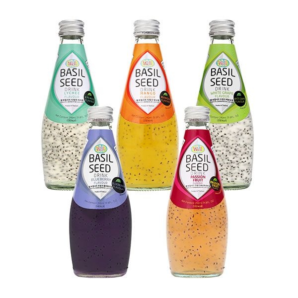 쥬맥스_카페앤쿨 [하프클럽]웰 바질시드 드링크 290ml 12병 택1 (망고/리치/패션후르츠/백포도/블루베리)
