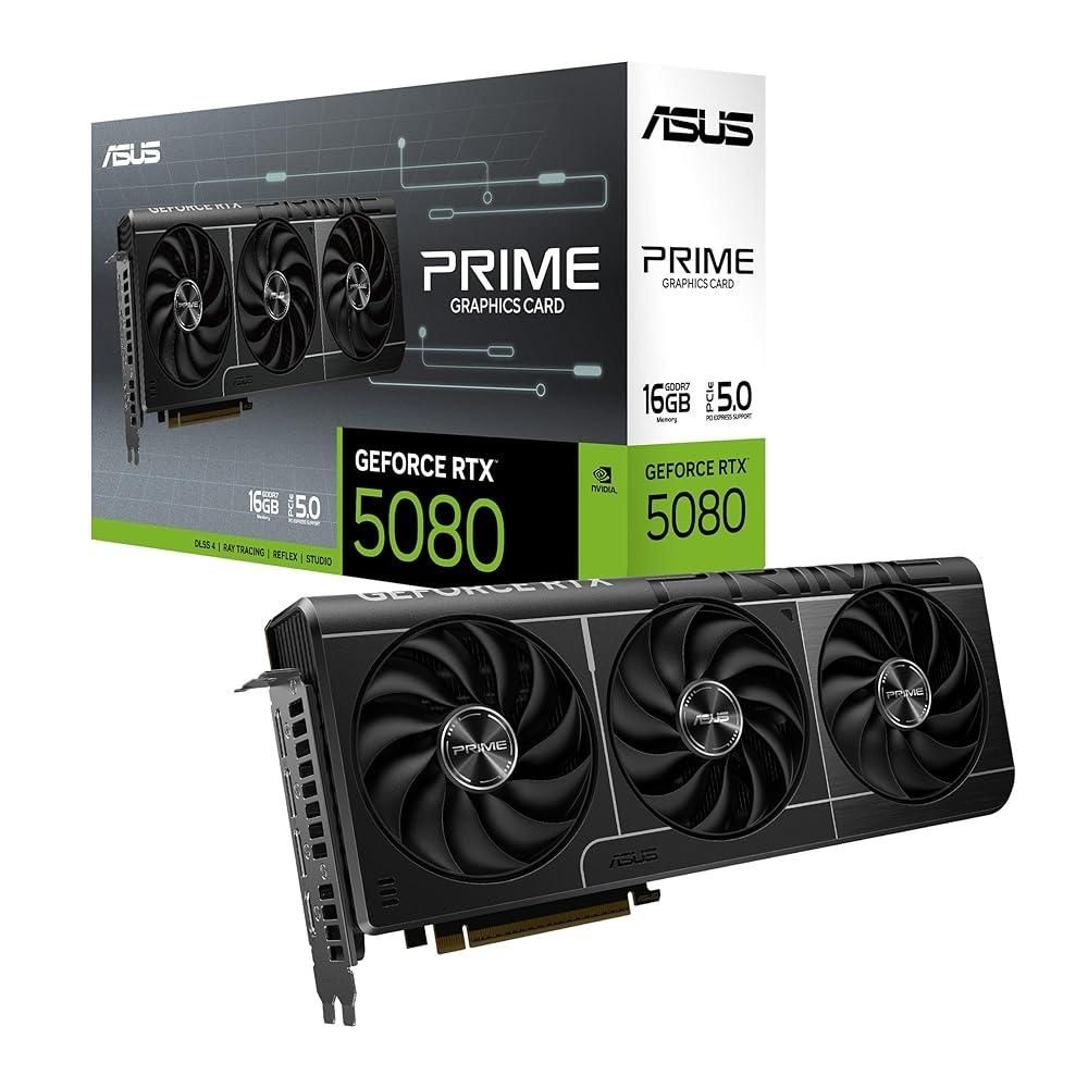 [해외] ASUS SFF-Ready Prime GeForce RTX™ 5080 16GB GDDR7 그래픽 카드 (PCIe® 5.0, HDMI®/DP 2.1, 2.5슬롯, Axial-tech 팬, Vapor Chamber, Dual BIOS)