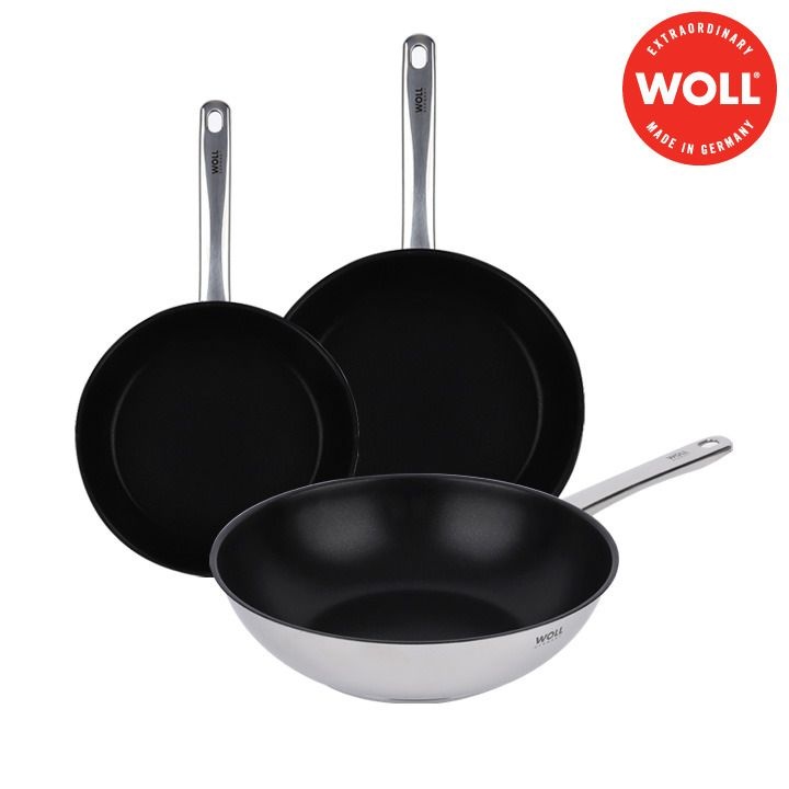 (현대Hmall) [WOLL] 다이아몬드 쿡 스텐 후라이팬  3종세트 (FP20+24cm+WOK28)
