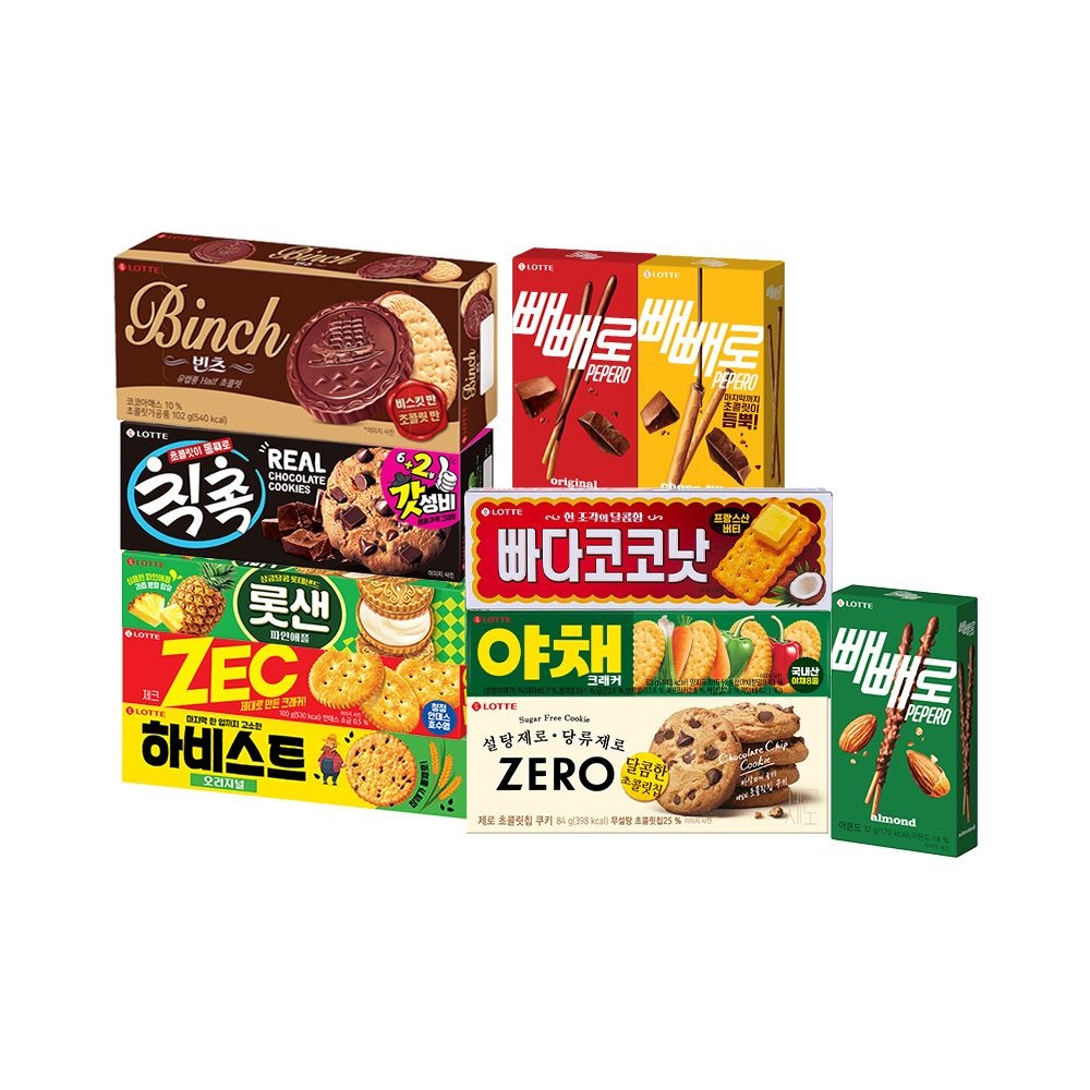 롯데 비스켓 파이 11종 10개 골라담기