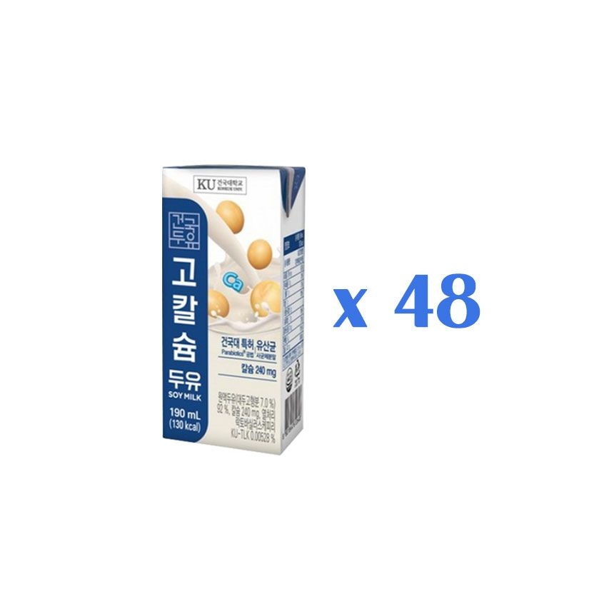 건국유업 무료배송 건국대학교 건국 고칼슘두유 190ml x 48팩