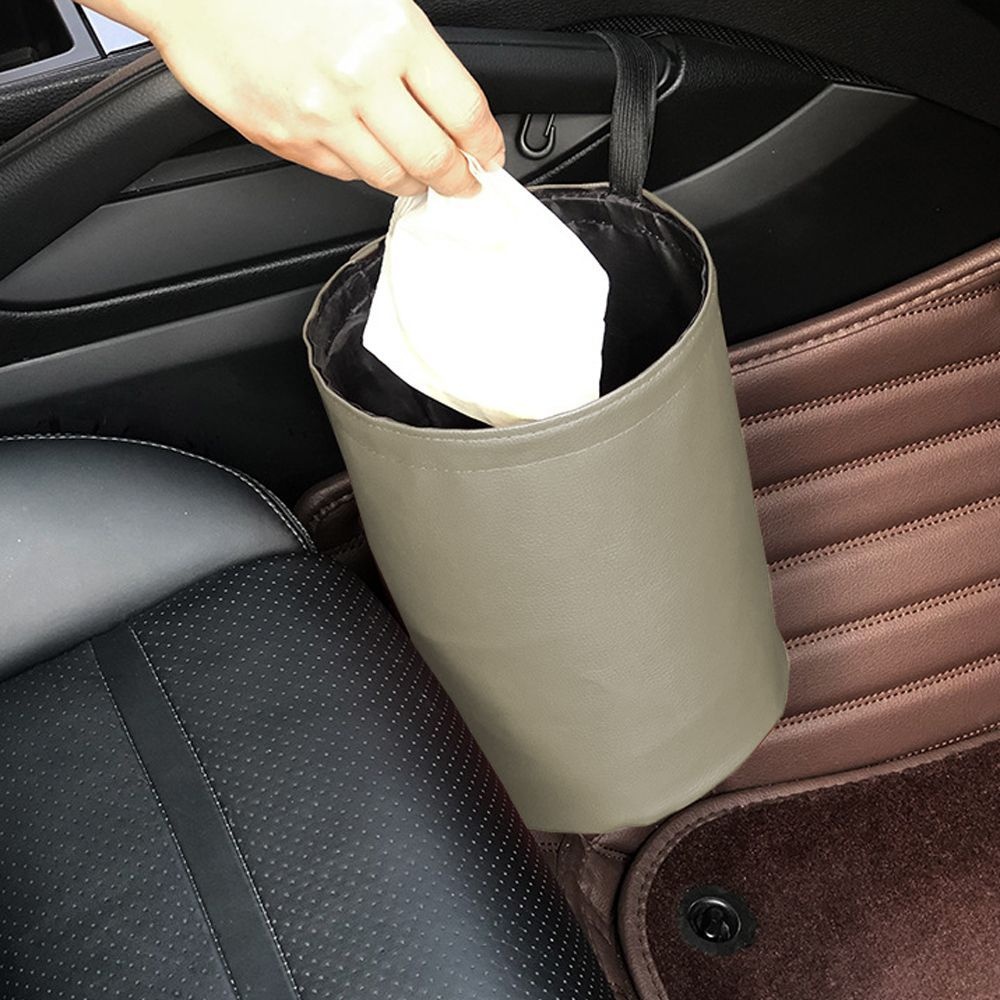 IM 자동차 방수 휴지통 차량 용 접이식 쓰레기 통 그레이 차량정리통 차량수납백