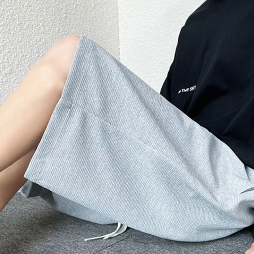 아이엠비오 IM 트레이닝 운동 헬스 반 바지 와플 팬츠 여성 그레이 여름트레이닝바지 여름추리닝