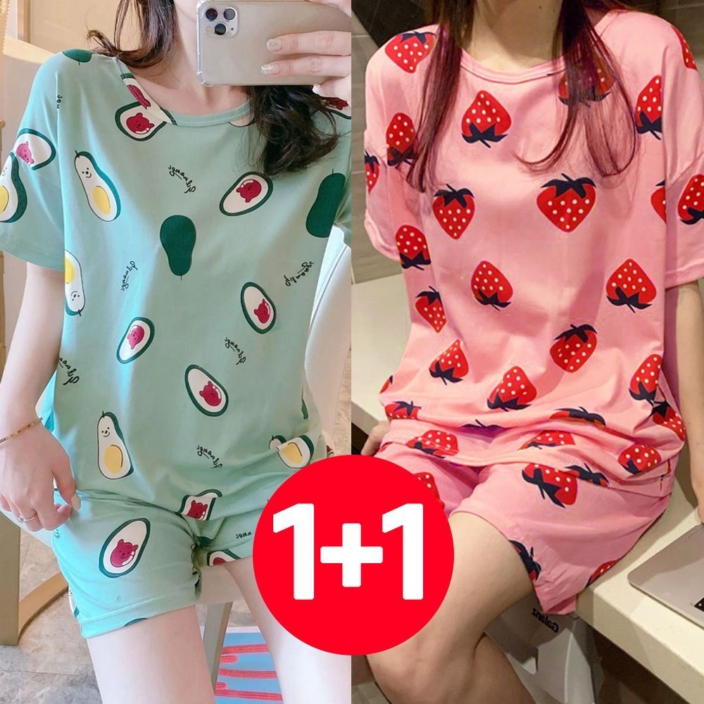 아이엠비오 IM 여성 반팔 반바지 여름 잠옷 세트 2개 베어카도 베리 여자여름잠옷 잠옷반바지