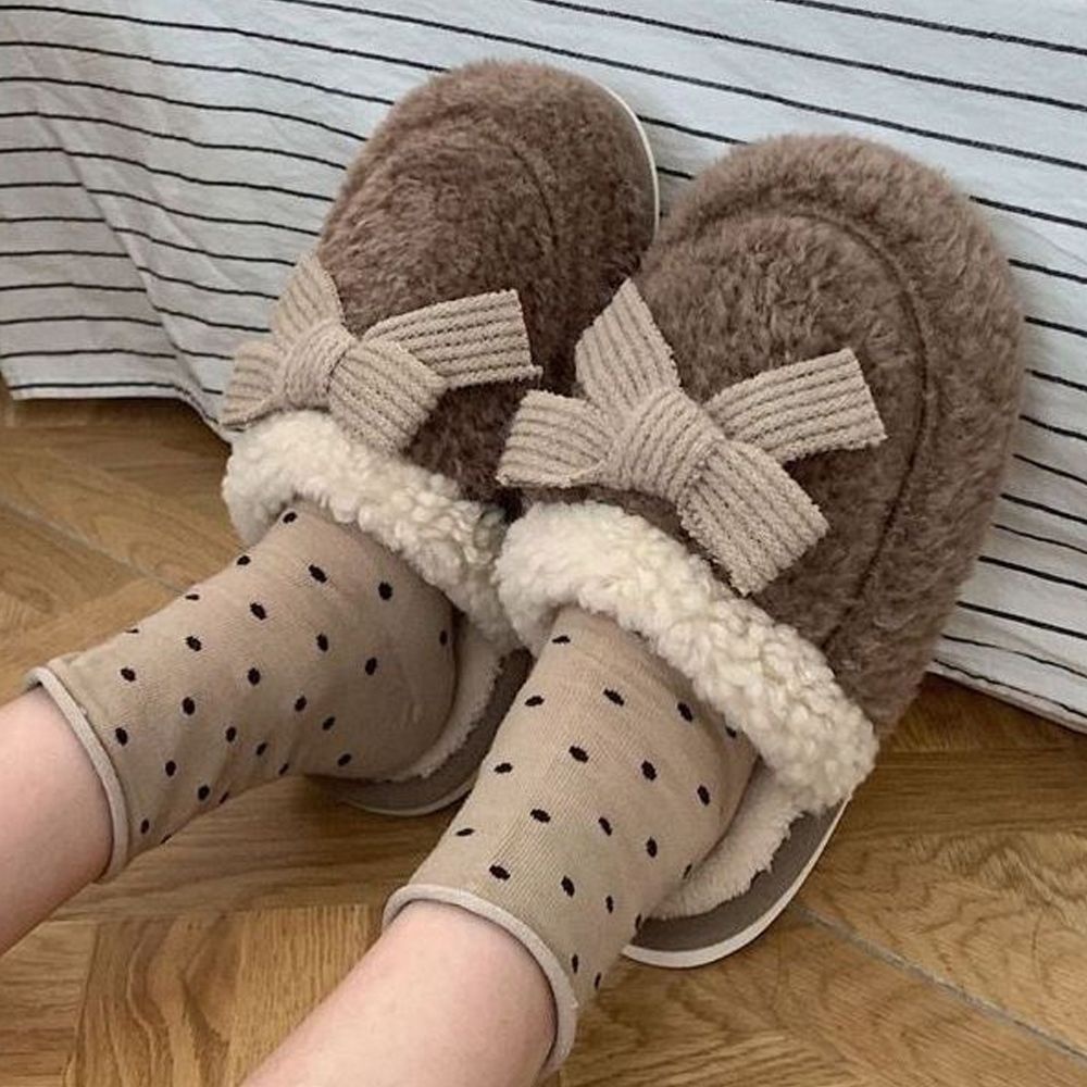 IM 겨울 털 슬리퍼 거실화 사무실 방한 실내화 브라운 겨울거실슬리퍼 털실내화