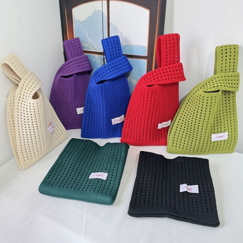 아이엠비오 IM 여자 토트 미니 니트 백 가벼운 손 목 가방 여성미니손가방 니트토트백