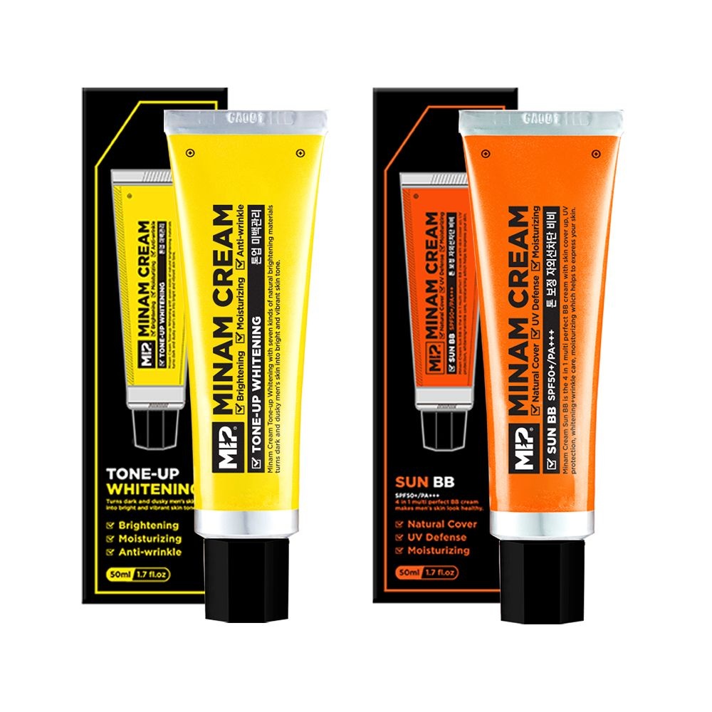 미프 미남크림 톤업 화이트닝+썬비비 50ml 남자 남성 미백 보습 크림 SPF50+