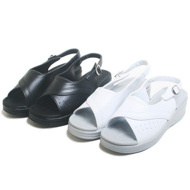 너스 간호원 샌들 사무실 옆 라인 포인트 쿠션 11W703739 블랙 화이트