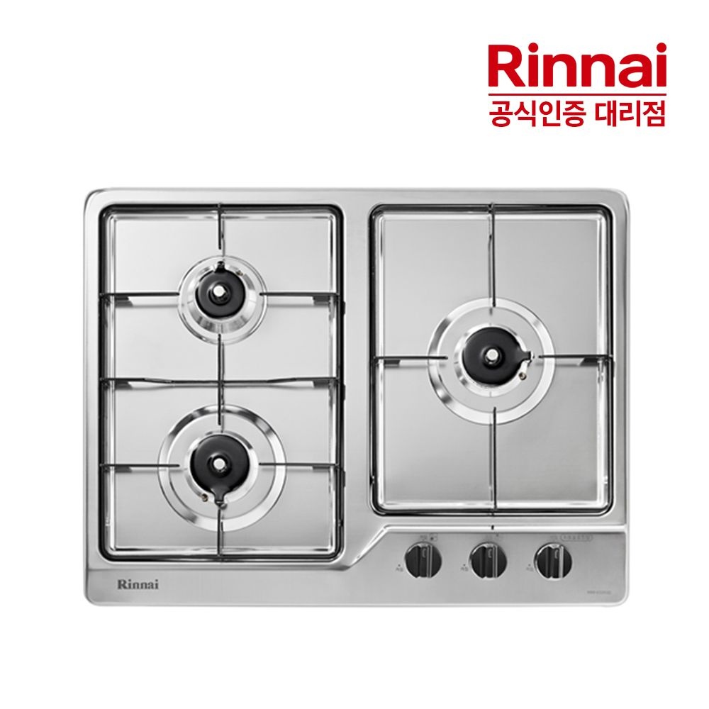 린나이 [전국설치] 린나이 빌트인 스마트센서 3구 고화력 가스레인지 RBR-S3203D