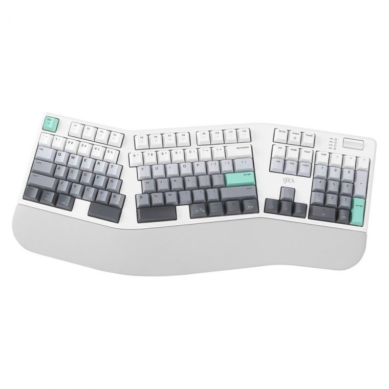 지클릭커 지클릭커 오피스프로 EK600 인체공학 스탠다드 무선 블루투스 풀윤활 기계식 키보드 그라데이션 네온 화이