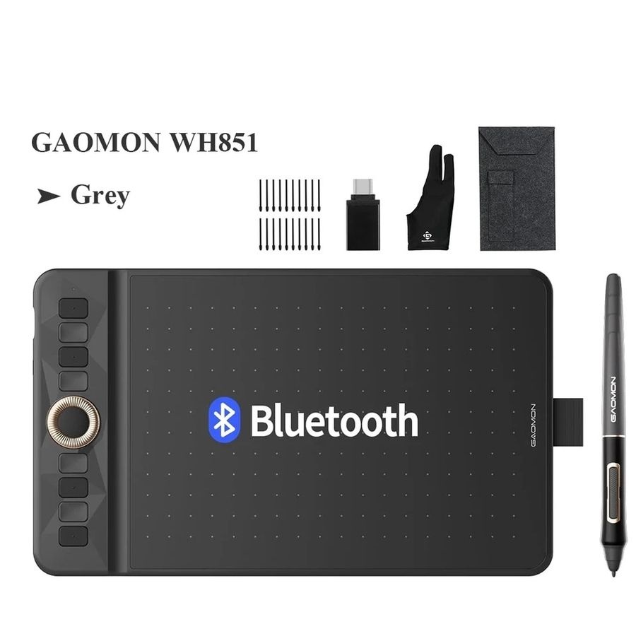 [해외] GAOMON WH851 무선 그래픽 태블릿 블루투스 16K 펜압 8x5인치 드로잉패드
