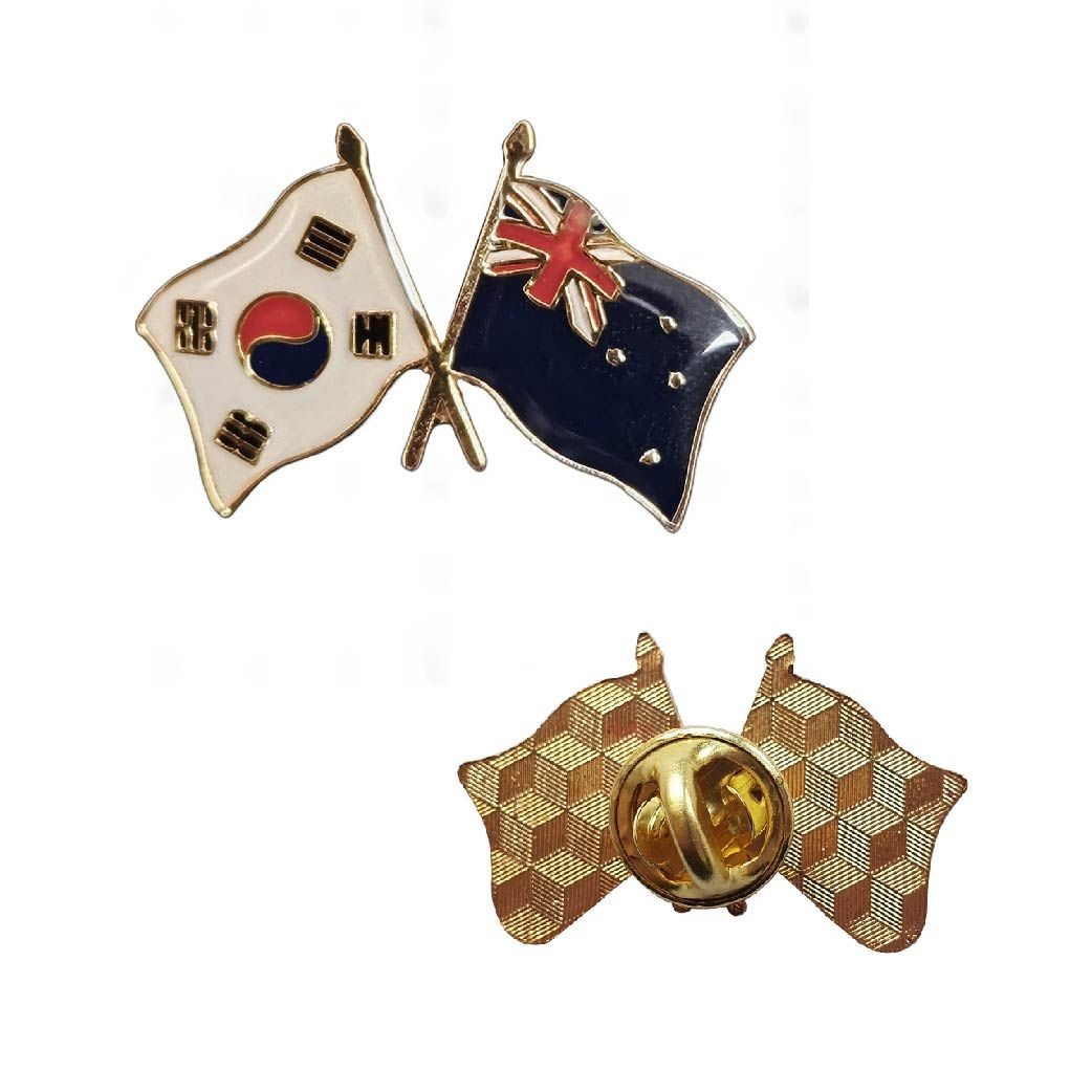 한국-뉴질랜드 국기 교차 뱃지