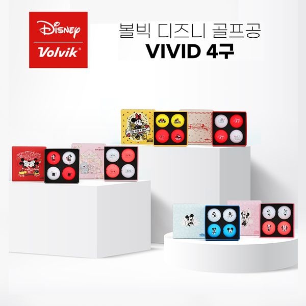 볼빅 디즈니 캐릭터 콜라보레이션 비비드 골프공 4구 (3PCS)
