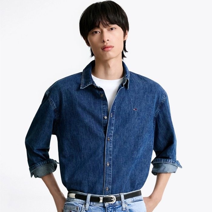 [정상가:179,000원] [UNISEX] 레귤러 데님 셔츠T32F6WSH10TML11A5