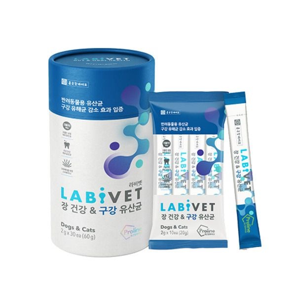 (현대Hmall) 종근당 라비벳 독&캣 장건강&구강유산균 1박스(30포) +5P 증정