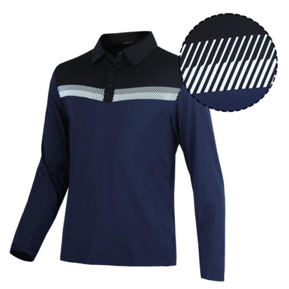 남성긴팔카라티 남자 가을 골프 스판 단체 데일리 티셔츠