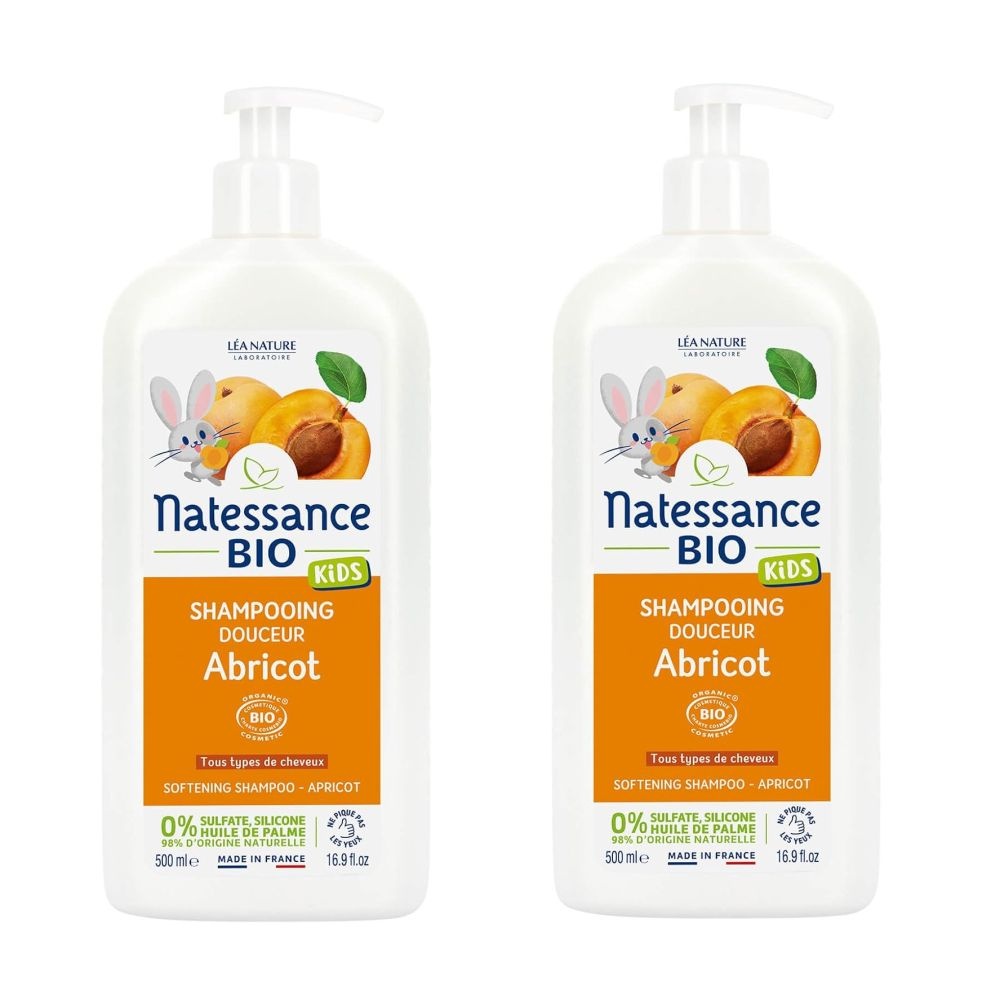 [해외] Natessance 나떼쌍스 살구 Abricot 아브리코 샴푸 500ml x 2개 키즈용