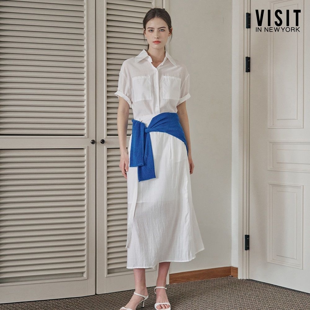 [(주)디케이앤코]비지트인뉴욕 리넨라이크 셔츠 스커트 세트(VB5TXF1)