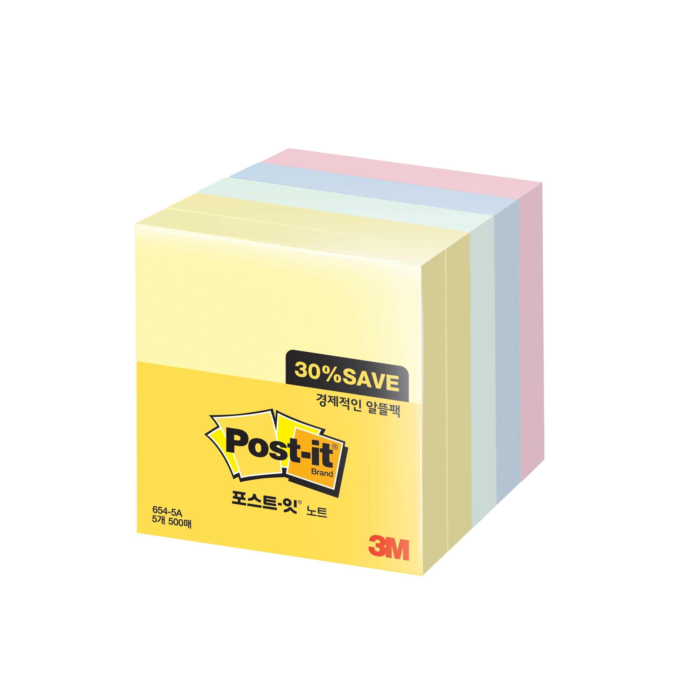 3M [최대 50% 할인] 3M 포스트잇노트 알뜰팩 654 5팩