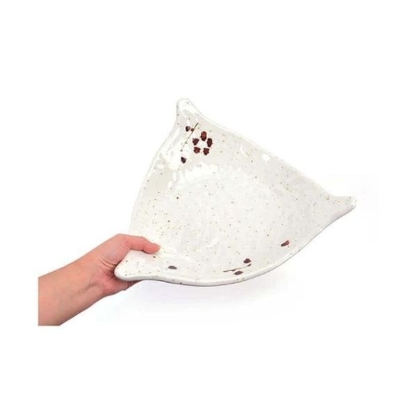 가정 업소용 살무문양 멜라민 삼각 반찬접시 32x31.5cm