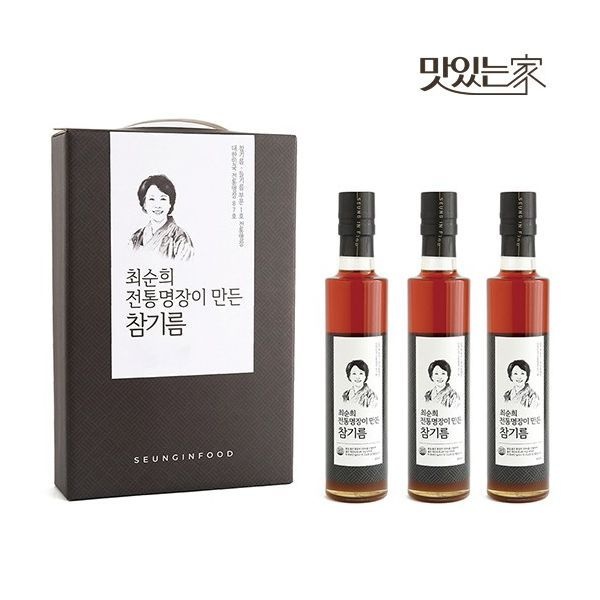 최순희 전통명장이 만든 참기름 선물세트 3개입300ml