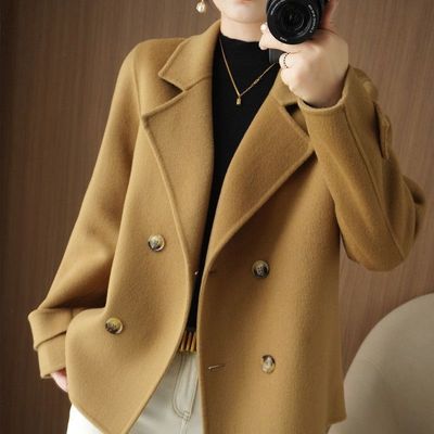 [힙스토어]빅사이즈 가을 겨울 카라 모직 숏렝스 더블코트