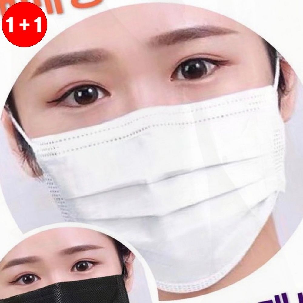 크리어유통 덴탈 일회용마스크 성인용 위생 방역 안전마스크(1+1옵션으로 주문수량의 2배 수량으로 배송)