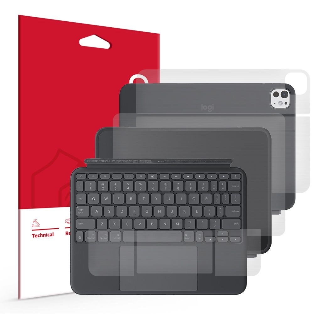 스코코 스코코 로지텍 콤보 터치 아이패드프로 11 M4  키보드 케이스용 무광 전신 외부보호필름 3종 1세트
