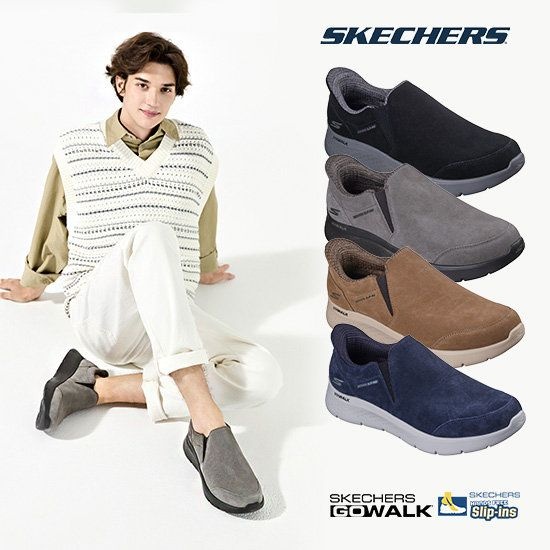 SKECHERS USA, INC 스케쳐스 25FW 남성 소가죽 고워크 슬립인스