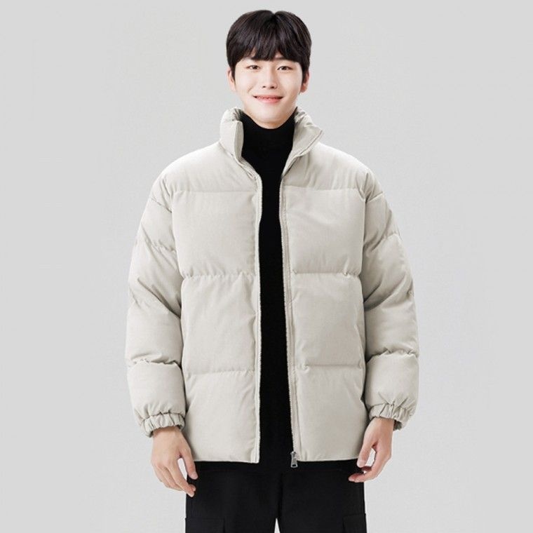 남자 숏 푸퍼 오버핏 간절기 방한 히트 다운 패딩 잠바