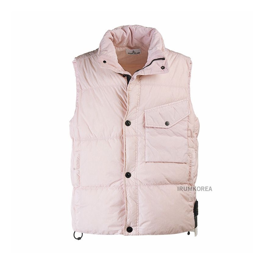스톤아일랜드 라벨루쏘  FW25 남성 크링클 렙스 패딩 조끼 K2S15G100003 S0A23 V0080