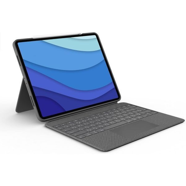 Logitech 로지텍 Logitech Combo Touch 아이패드 프로 12.9 Inch(5세대, 6세대 - 2021, 2022) 키보드 케이스 킥스탠드, 클릭 가능한 트랙