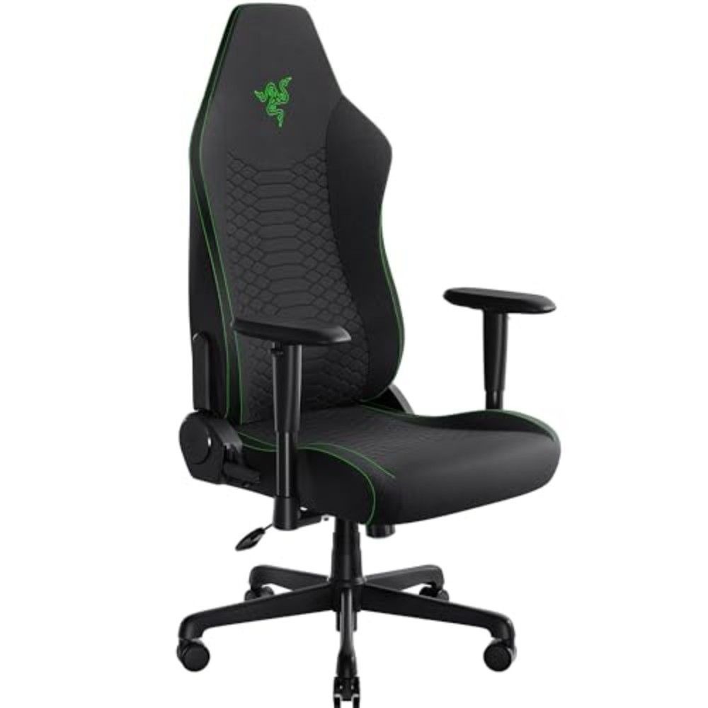 [해외] [Razer 레이저] Iskur V2 X Fabric 게이밍체어 럼버서포트 152도 리클라이닝