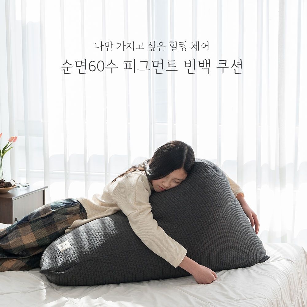 [대창]SNOOZZ 코지 피그먼트 푹신한 1인소파 빈백쿠션 (커버만/충전재포함)