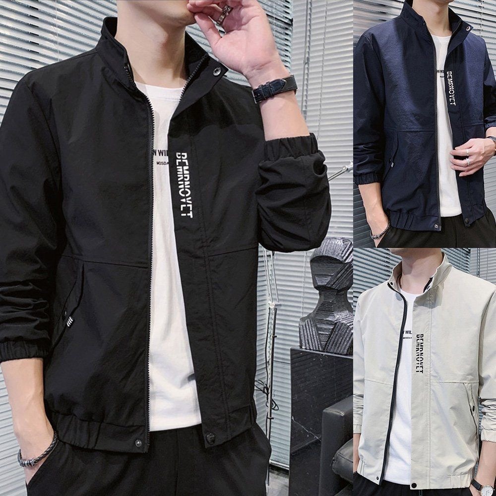 남성 점퍼 하이넥 가을 옷 캐주얼 스타일 아우터 재킷 단색 트렌디 겨울준비 패션 심플 셔츠대체 상의