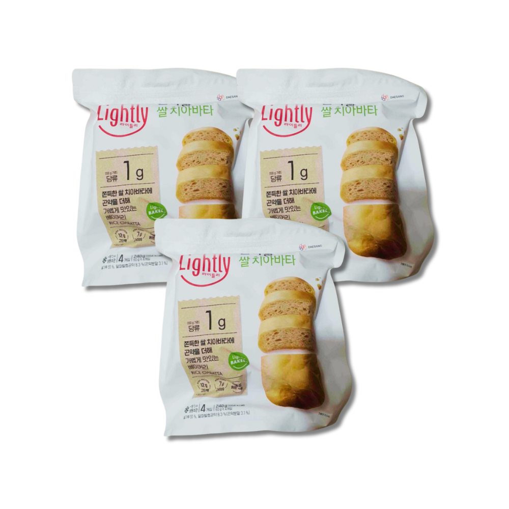 라이틀리 곤약빵 쌀 치야바타 240g 3개