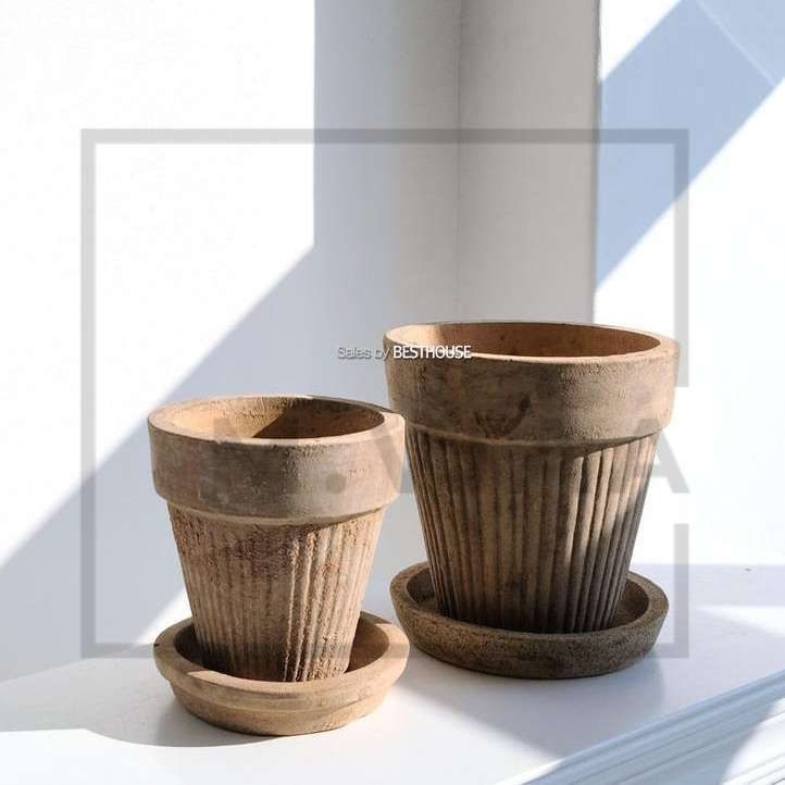 엠비아협력사 엠비아샵2 아쿠아 토분 TC05 2개 세트 토기화분 토분화분 도기화분 엔틱토분 수입토분 이쁜토분