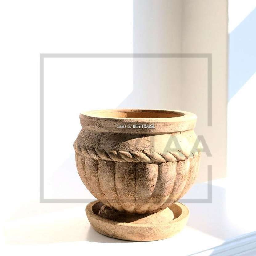 엠비아협력사 엠비아샵2 아쿠아 토분 TC07 21X18CM 받침세트 수입토분 황토토분 도자기토분 디자인토분 예쁜토분 도기화분