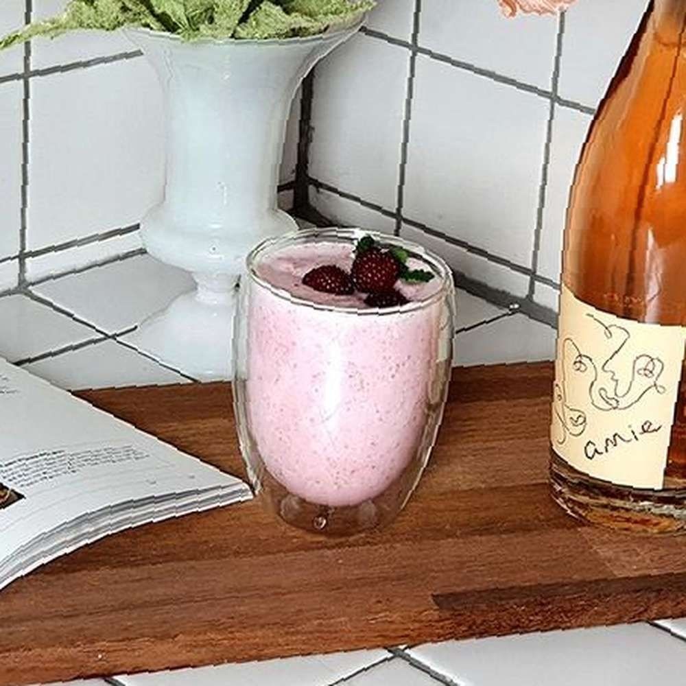 셀커머스협력사 루체루나 더블글라스 스무디 이중유리잔 고급유리잔 우유잔