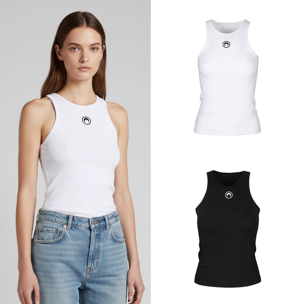 마린세르 [국내배송]마린세르 문 로고 리브드 탱크탑 균일가 2종 WTT014A 매니아온