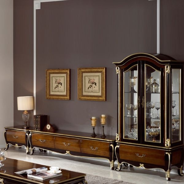 인터데코 유캐슬 그랜드 엔틱 1600거실장세트(1600거실장+장식장+협탁)